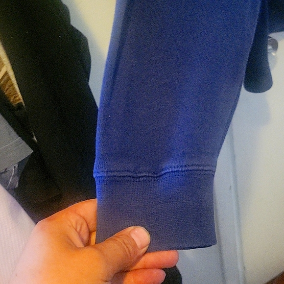 Mens delta fleece have you seen him hoodie size Large color blue white black - Picture 3 of 11